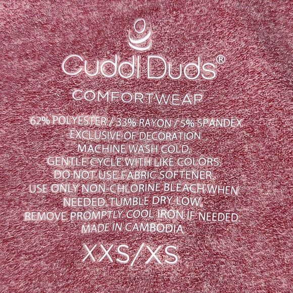 Womens XXS/XS Cuddl Duds Comfortwear Soft Knit Wrap Cranberry Thumbhole Cardigan - Picture 3 of 7